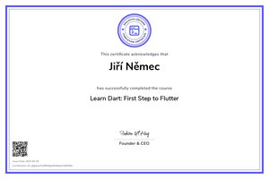 Můj Dart certifikát